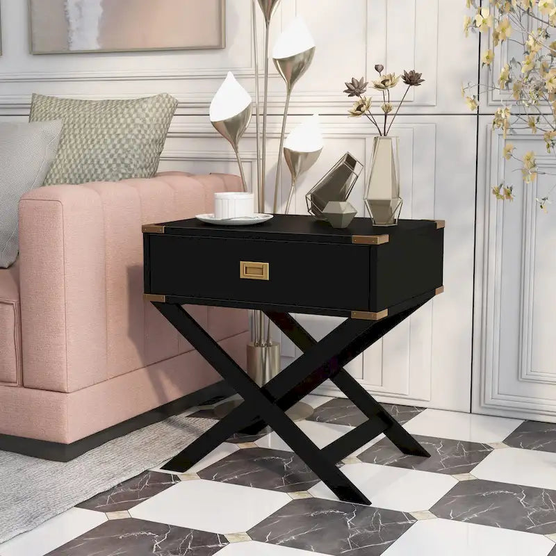 Yore Contemporary 24-inch Solid Wood 1-Drawer Side Table by Furniture of America