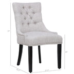 Tufted Upholstered Linen Fabric Dining Chair