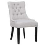 Tufted Upholstered Linen Fabric Dining Chair