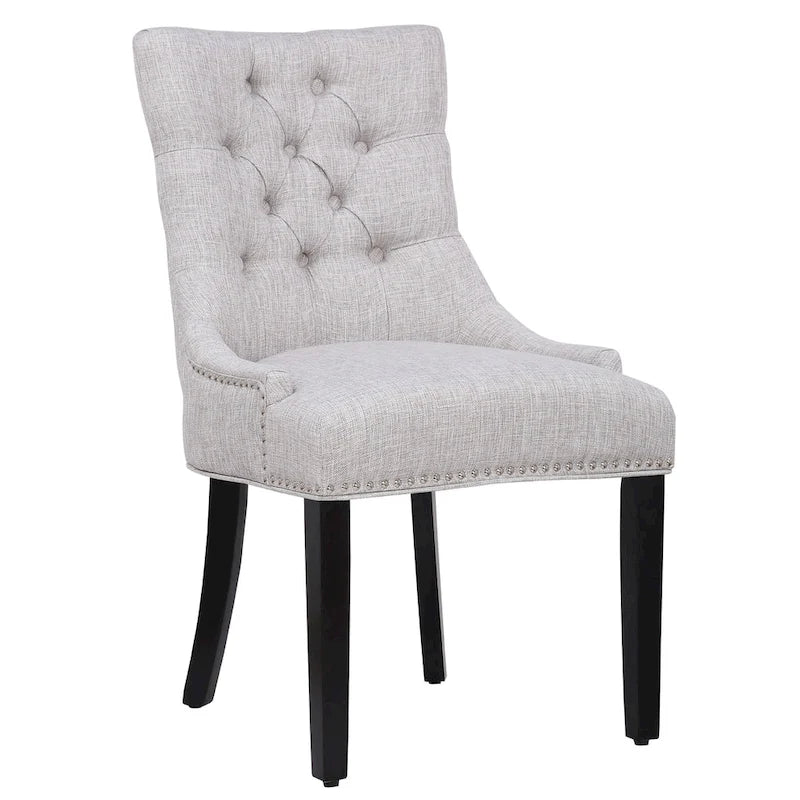 Tufted Upholstered Linen Fabric Dining Chair