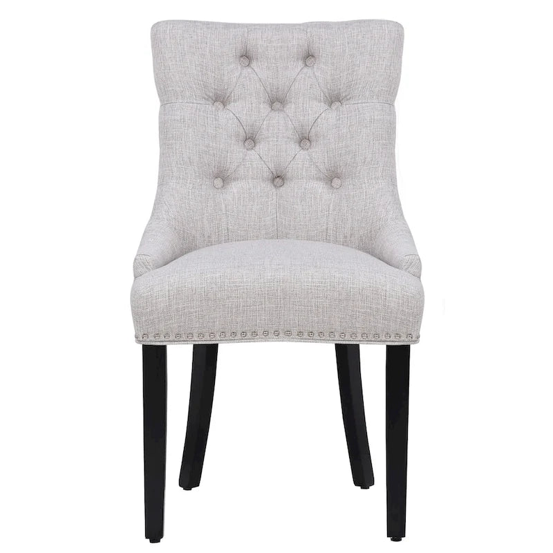 Tufted Upholstered Linen Fabric Dining Chair