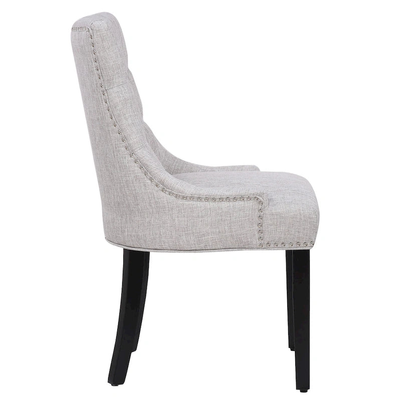 Tufted Upholstered Linen Fabric Dining Chair