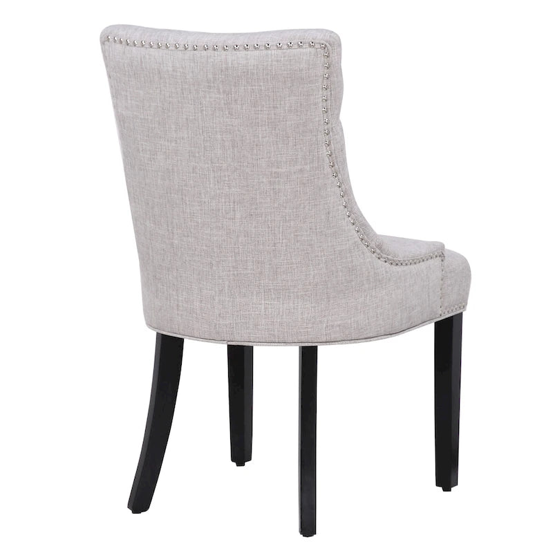 Tufted Upholstered Linen Fabric Dining Chair
