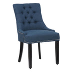 Tufted Upholstered Linen Fabric Dining Chair