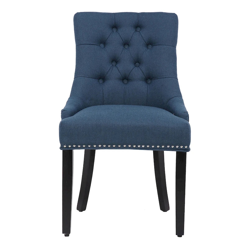 Tufted Upholstered Linen Fabric Dining Chair