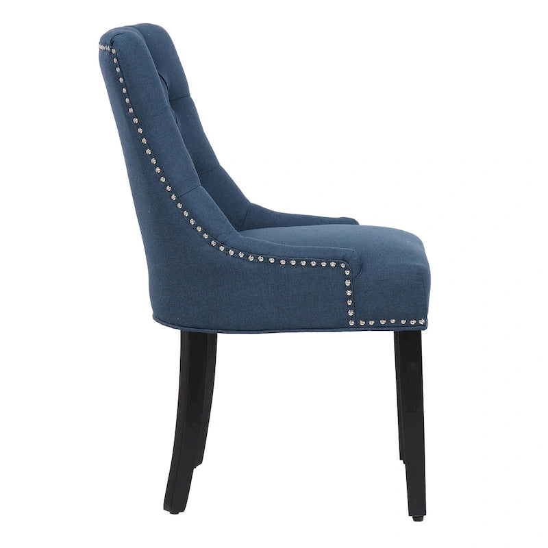 Tufted Upholstered Linen Fabric Dining Chair