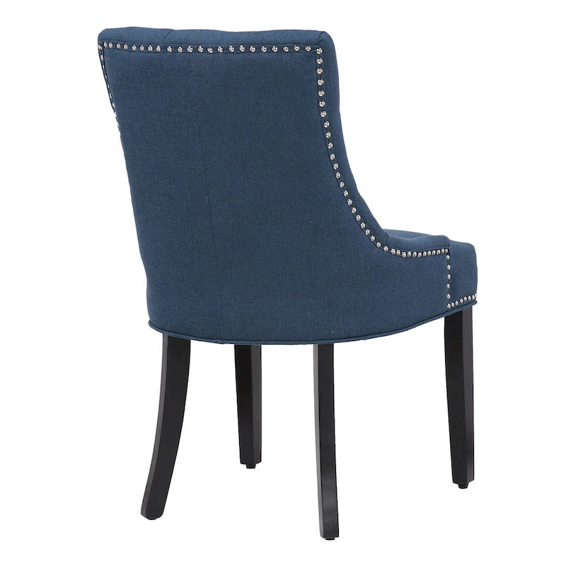 Tufted Upholstered Linen Fabric Dining Chair