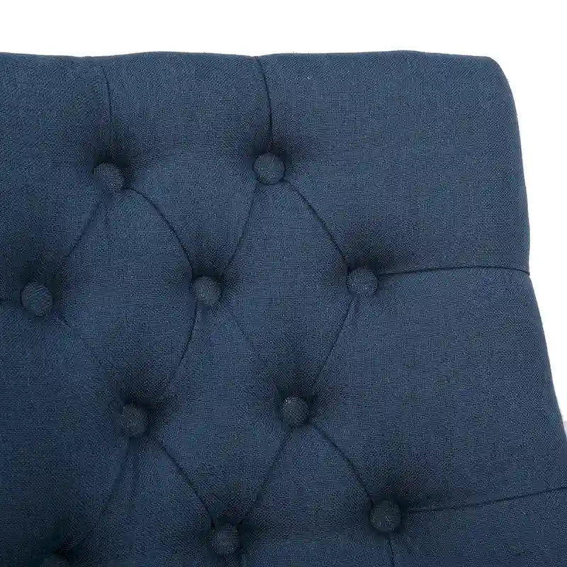 Tufted Upholstered Linen Fabric Dining Chair