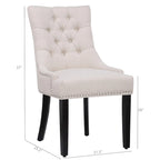 Tufted Upholstered Linen Fabric Dining Chair