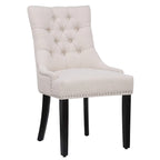 Tufted Upholstered Linen Fabric Dining Chair