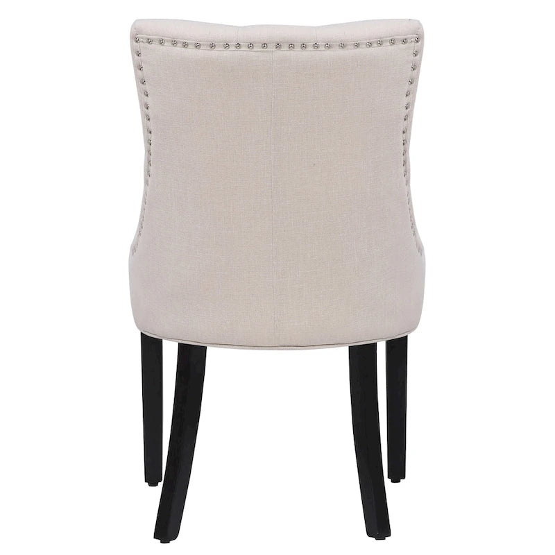 Tufted Upholstered Linen Fabric Dining Chair