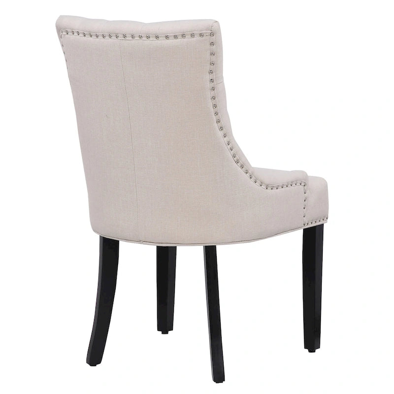 Tufted Upholstered Linen Fabric Dining Chair