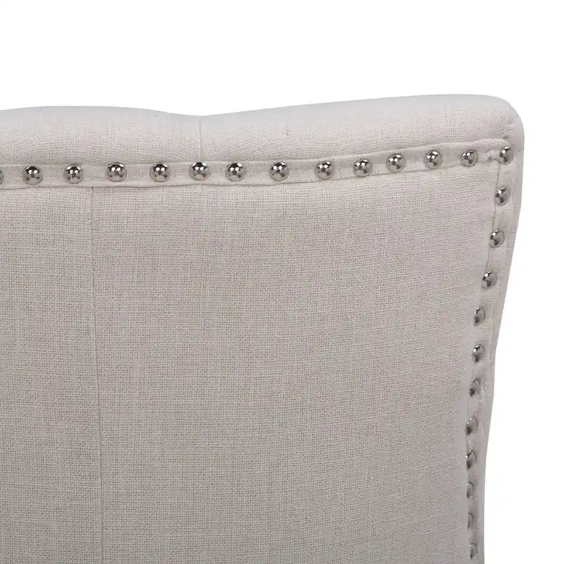 Tufted Upholstered Linen Fabric Dining Chair