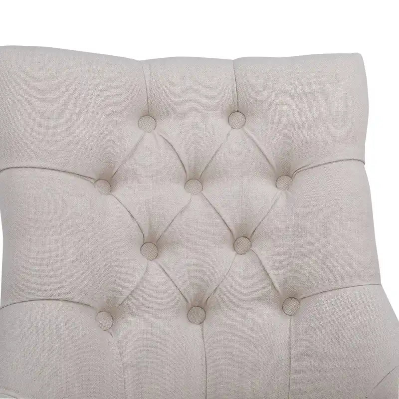 Tufted Upholstered Linen Fabric Dining Chair