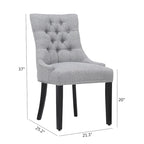 Tufted Upholstered Linen Fabric Dining Chair