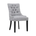 Tufted Upholstered Linen Fabric Dining Chair
