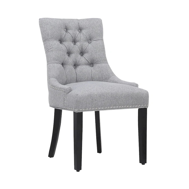 Tufted Upholstered Linen Fabric Dining Chair