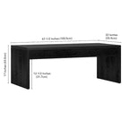 48 Wide Rectangular Coffee Table with Fluted Panel Detail
