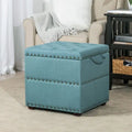 Quadratischer Hocker aus Stoff mit Stauraum und Tablett