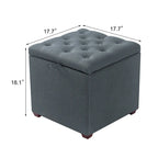 Quadratischer Hocker aus Stoff mit Stauraum und Tablett