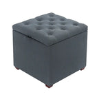 Quadratischer Hocker aus Stoff mit Stauraum und Tablett