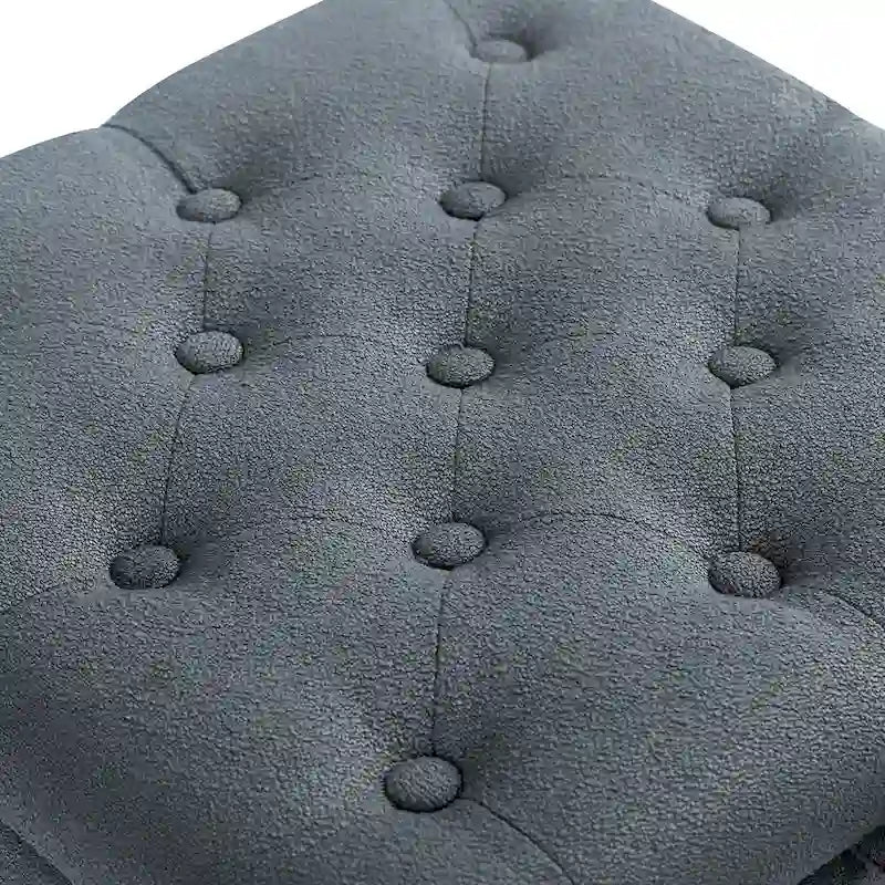 Quadratischer Hocker aus Stoff mit Stauraum und Tablett