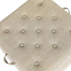 Quadratischer Hocker aus Stoff mit Stauraum und Tablett