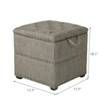 Quadratischer Hocker aus Stoff mit Stauraum und Tablett