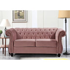 Pohovka Chesterfield pro dvě osoby se sametovým čalouněním