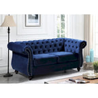 Pohovka Chesterfield pro dvě osoby se sametovým čalouněním