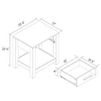 Solid Wood 1-Drawer Nightstand