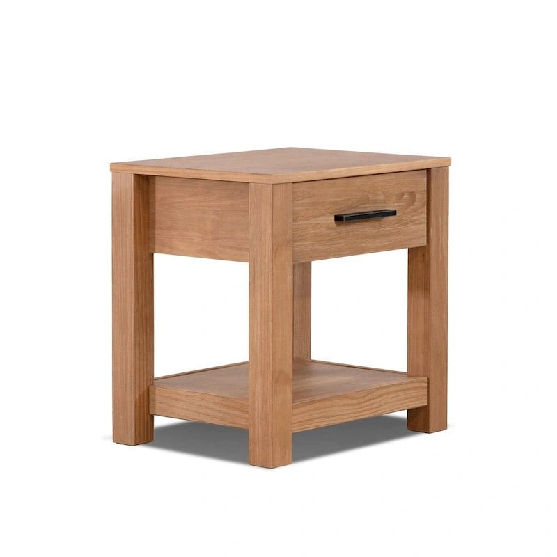 Solid Wood 1-Drawer Nightstand