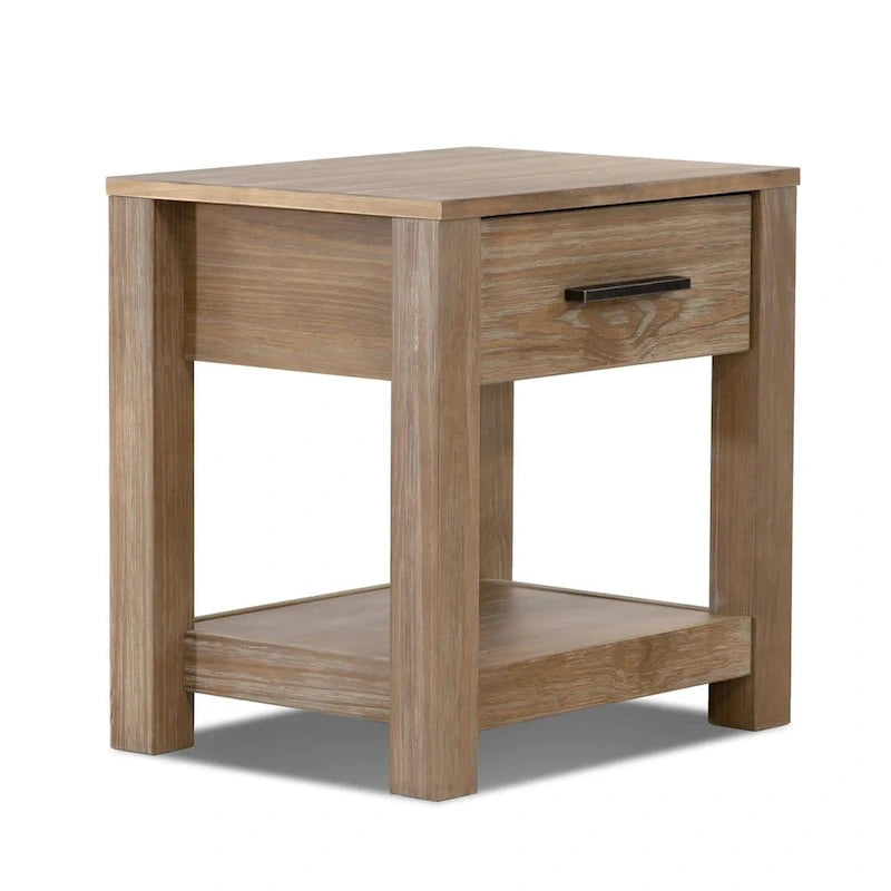 Solid Wood 1-Drawer Nightstand