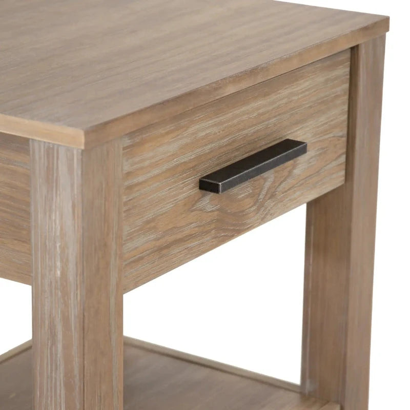 Solid Wood 1-Drawer Nightstand