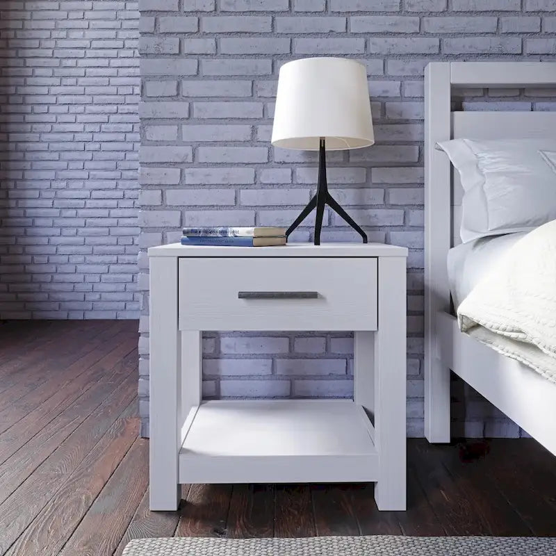 Solid Wood 1-Drawer Nightstand
