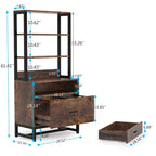 2-Drawer Vertical File Cabinet with Lock and Open Shelves