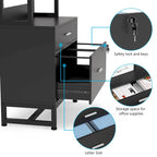 2-Drawer Vertical File Cabinet with Lock and Open Shelves
