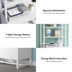 2-Drawer Vertical File Cabinet with Lock and Open Shelves