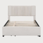 Full Size Platform Bed with Twin Trundle and Storage Drawers