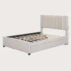 Full Size Platform Bed with Twin Trundle and Storage Drawers