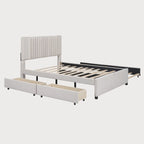 Full Size Platform Bed with Twin Trundle and Storage Drawers