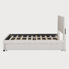 Full Size Platform Bed with Twin Trundle and Storage Drawers