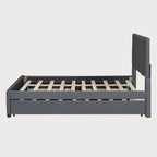 Full Size Platform Bed with Twin Trundle and Storage Drawers