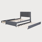 Full Size Platform Bed with Twin Trundle and Storage Drawers
