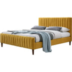 Upholstered Queen Platform Bed with Wood Legs