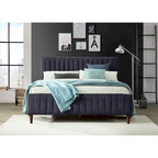 Upholstered Queen Platform Bed with Wood Legs