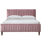 Upholstered Queen Platform Bed with Wood Legs