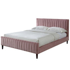 Upholstered Queen Platform Bed with Wood Legs