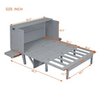 Queen Size Murphy Bed with USB Ports and Removable Side Shelves