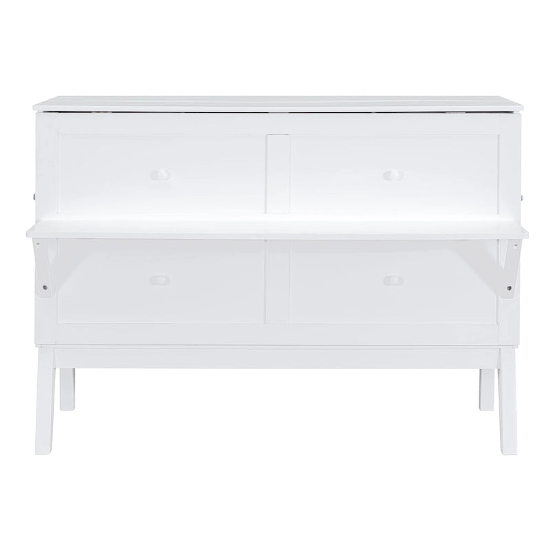 Queen Size Murphy Bed with USB Ports and Removable Side Shelves